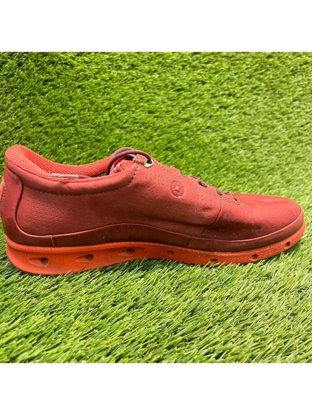 ECCO Cool GTX Womens Size 9 Red Orange Athletic Leather Lace Up Goretex Shoes